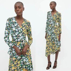 Maje Roen Floral Asymmetrical Long Sleeve Dress 1/S